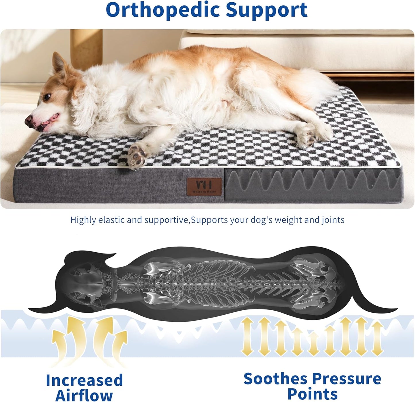Orthopedic Waterproof Dog Bed – Flat Foam Mattress with Washable Cover