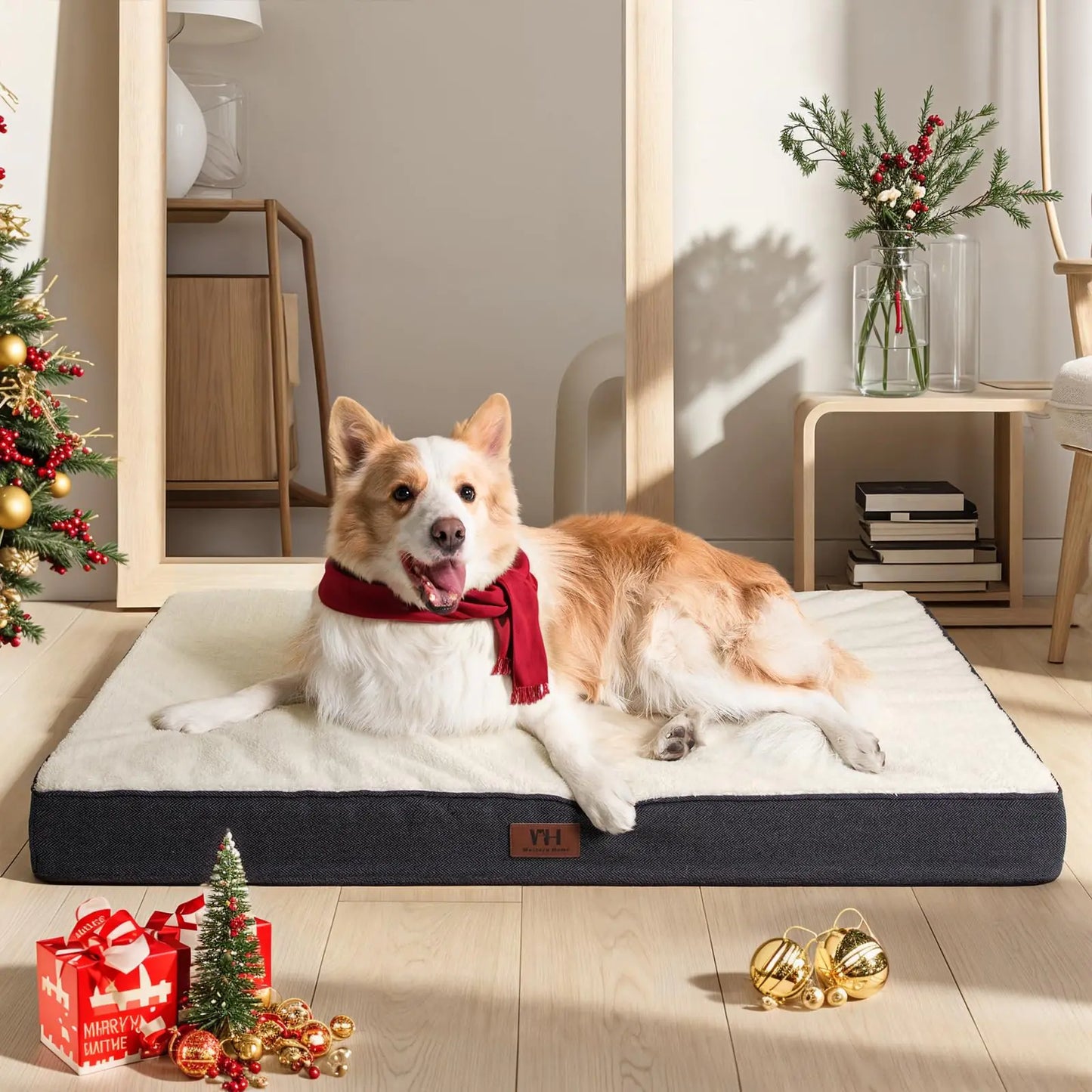Orthopedic Waterproof Dog Bed – Flat Foam Mattress with Washable Cover