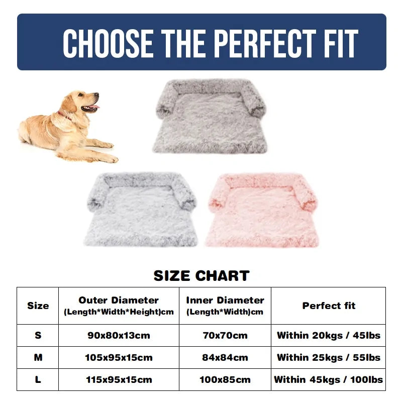 Calming Dog Sofa Protector – Washable Anti-Anxiety Plush Couch Bed for Dogs & Cats