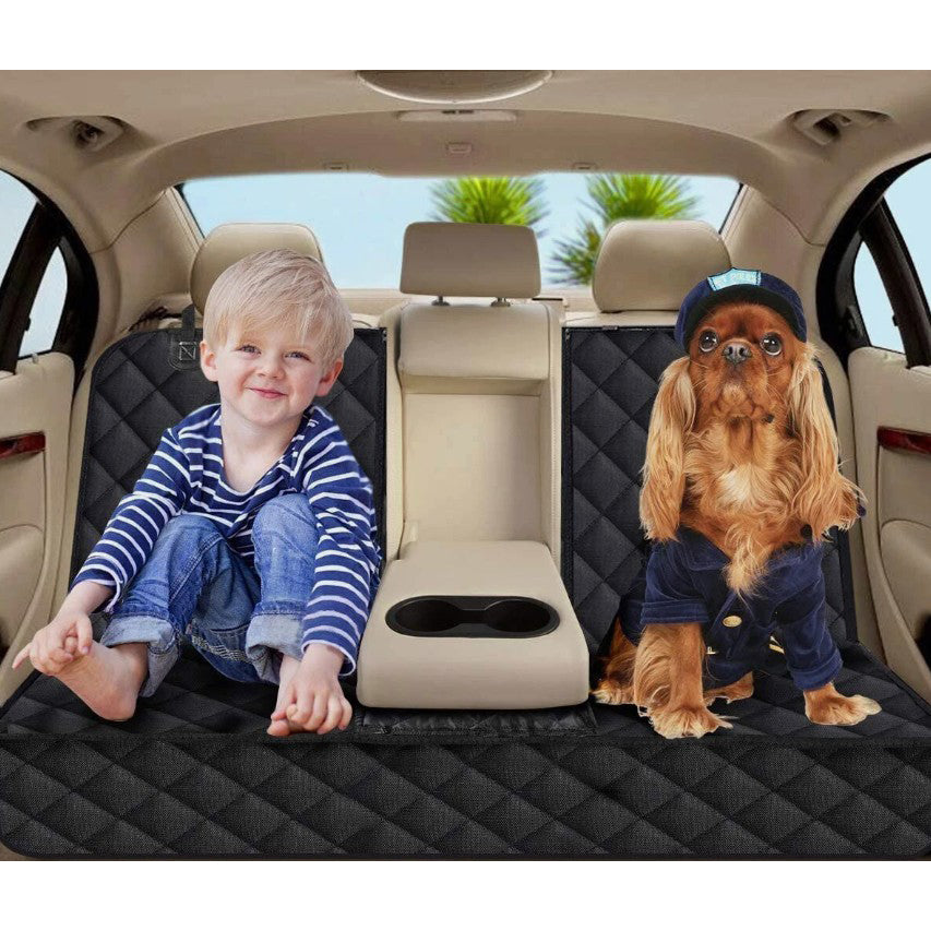 Universal Size Cat Dog Car Seat Cover Waterproof Back Seat Protector Non-Slip with 2 Dog Seat Belts Adjustable Pet Seat Cover