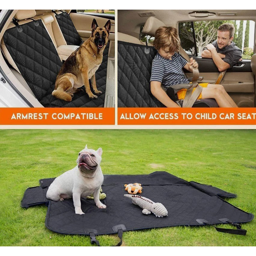 Universal Size Cat Dog Car Seat Cover Waterproof Back Seat Protector Non-Slip with 2 Dog Seat Belts Adjustable Pet Seat Cover