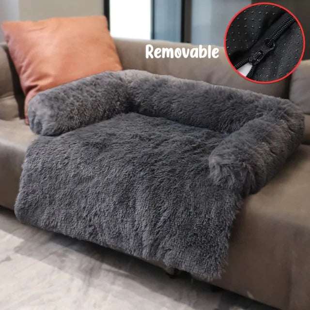 Calming Dog Sofa Protector – Washable Anti-Anxiety Plush Couch Bed for Dogs & Cats