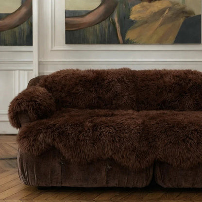 Genuine Brown Sheepskin Couch Cover for Dogs — Natural Sofa Protector (Plastic-Free)-1