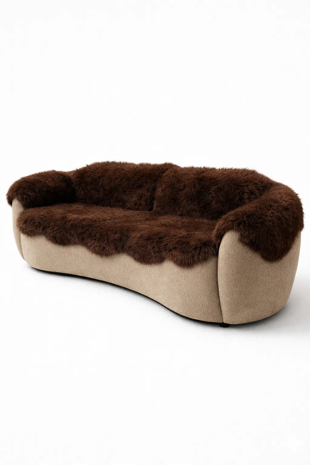 Genuine Brown Sheepskin Couch Cover for Dogs — Natural Sofa Protector (Plastic-Free)-0