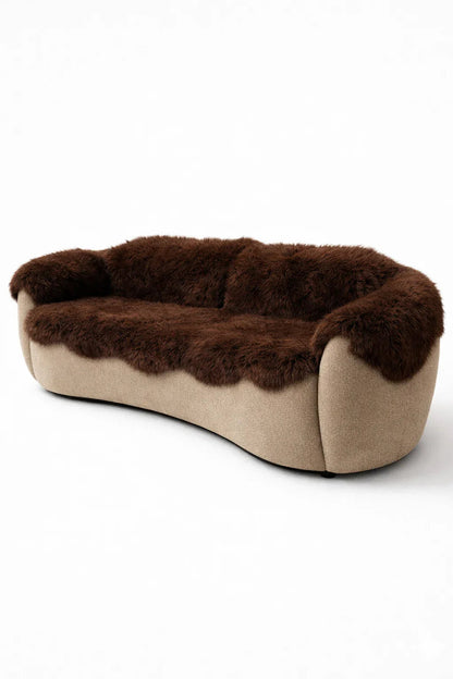 Genuine Brown Sheepskin Couch Cover for Dogs — Natural Sofa Protector (Plastic-Free)-0