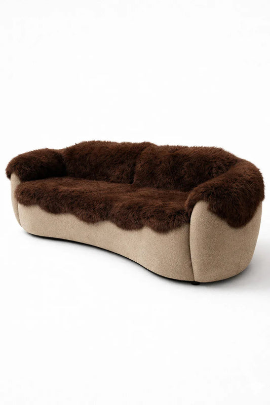 Genuine Brown Sheepskin Couch Cover for Dogs — Natural Sofa Protector (Plastic-Free)-0
