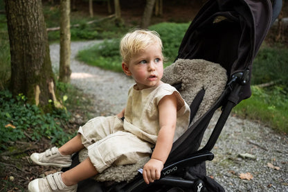 Greige Natural Sheepskin Stroller Liner-2
