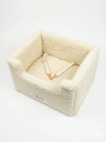 Natural Wool Dog Carrier - Beige-2