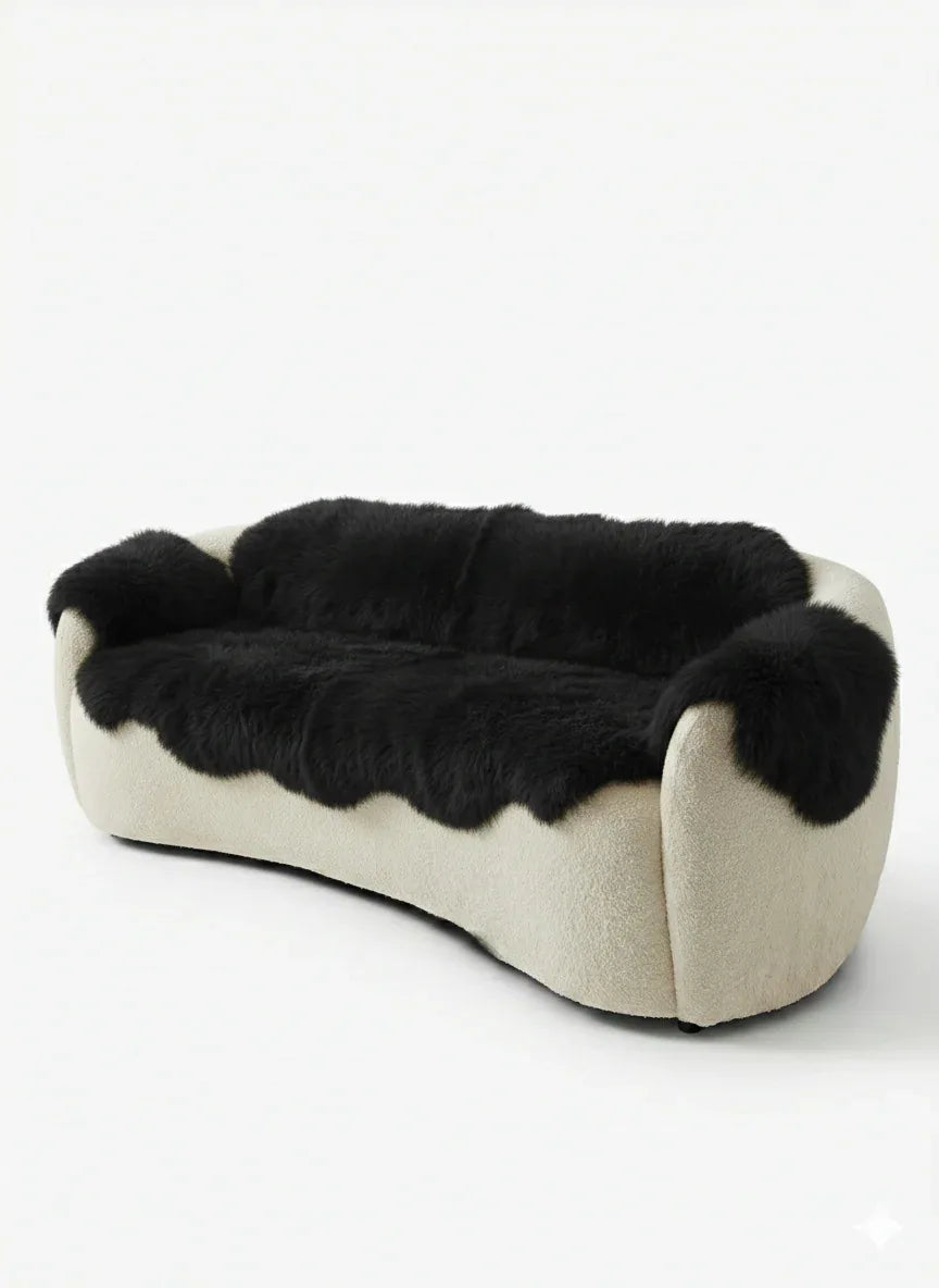 Genuine Black Sheepskin Couch Cover for Dogs — Natural Sofa Protector (Plastic-Free)-0