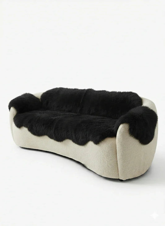 Genuine Black Sheepskin Couch Cover for Dogs — Natural Sofa Protector (Plastic-Free)-0