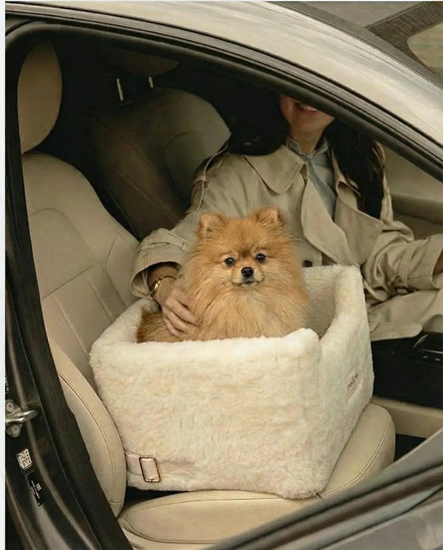 Natural Wool Dog Carrier - Beige-3