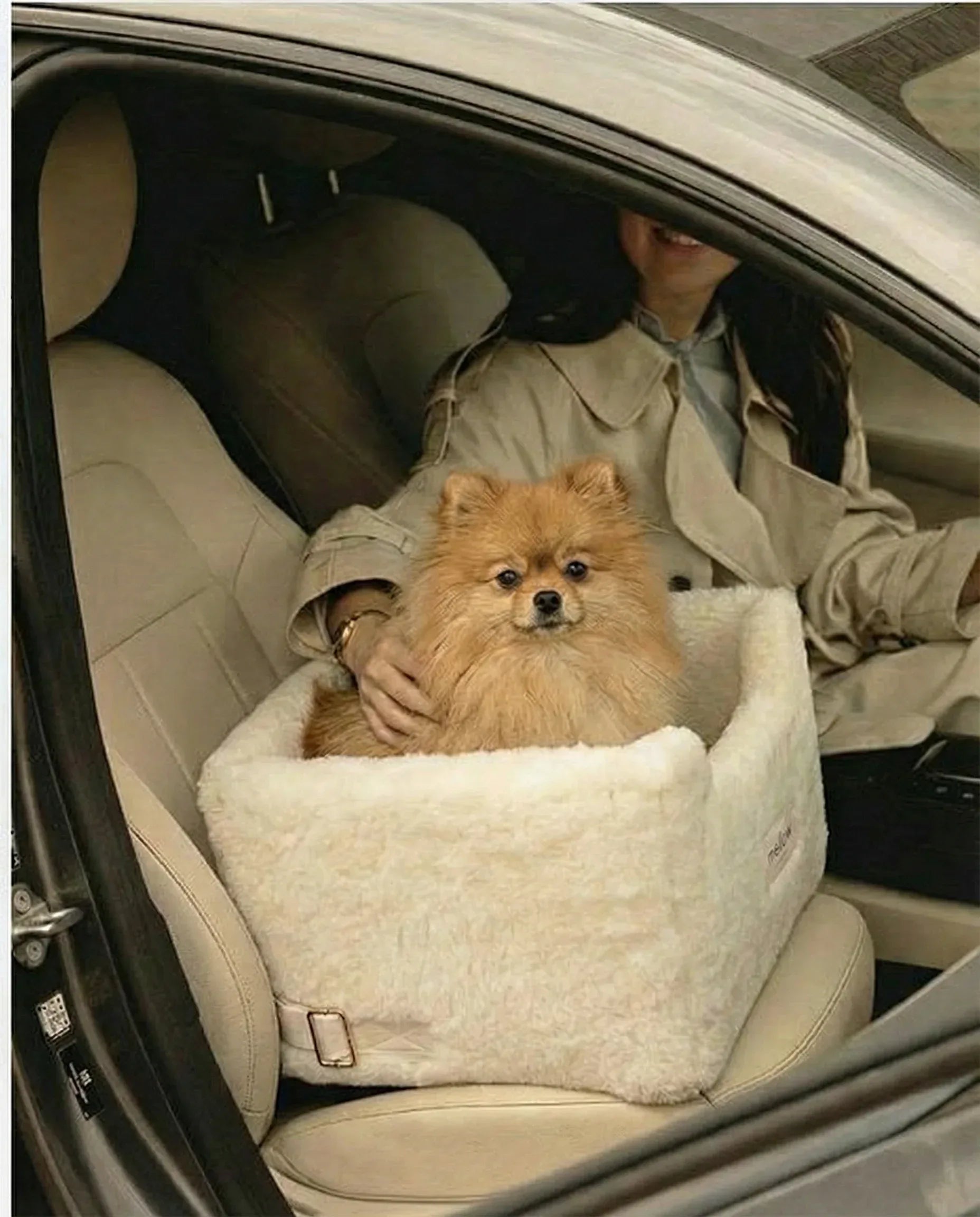Natural Wool Dog Carrier - Beige-3