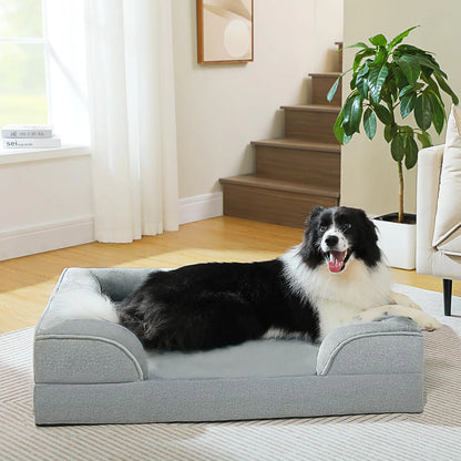 Orthopedic Waterproof Dog Sofa Bed – Washable Bolster Design