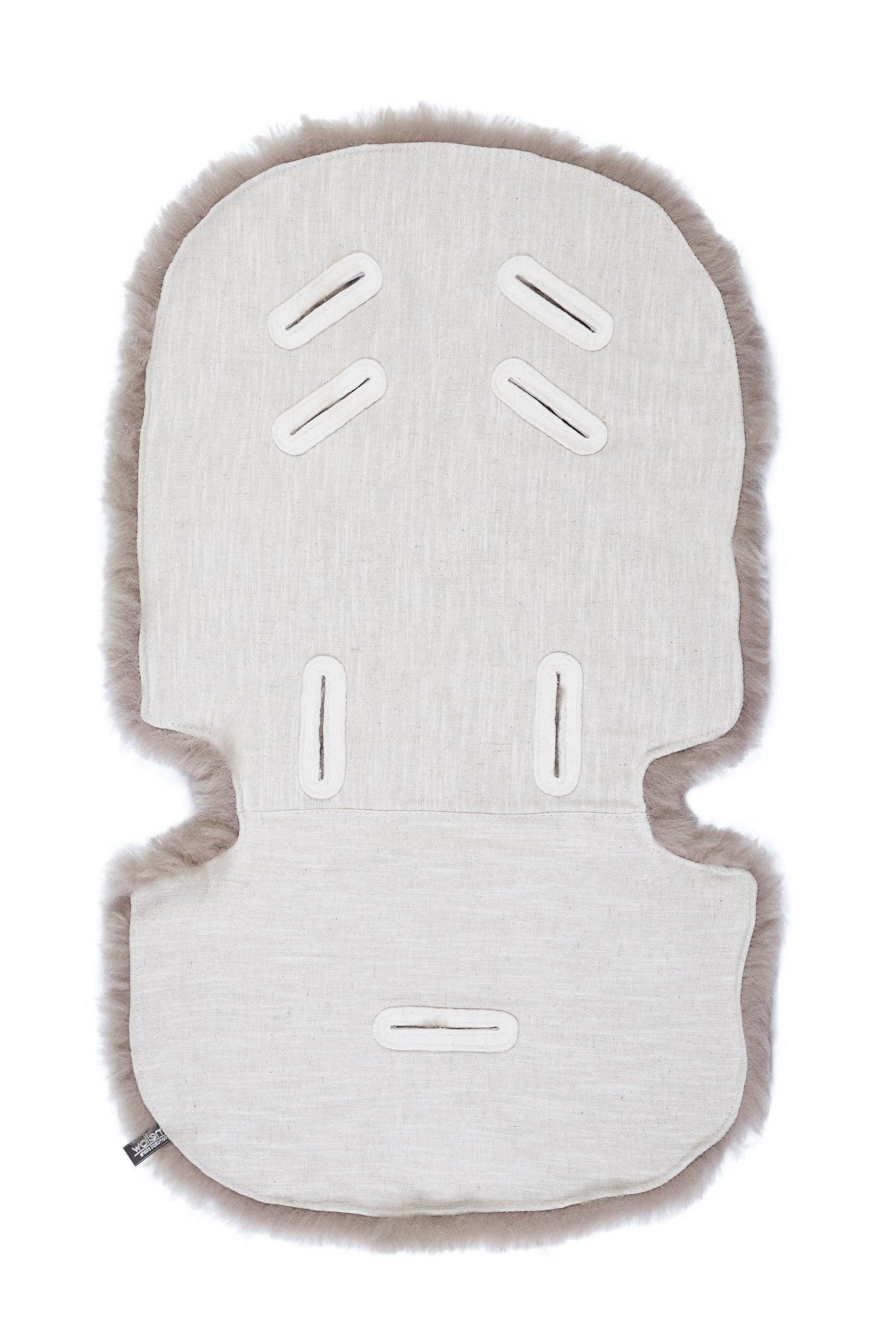 Greige Natural Sheepskin Stroller Liner-1