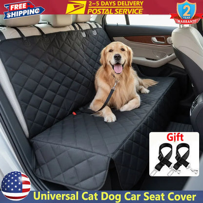 Universal Size Cat Dog Car Seat Cover Waterproof Back Seat Protector Non-Slip with 2 Dog Seat Belts Adjustable Pet Seat Cover