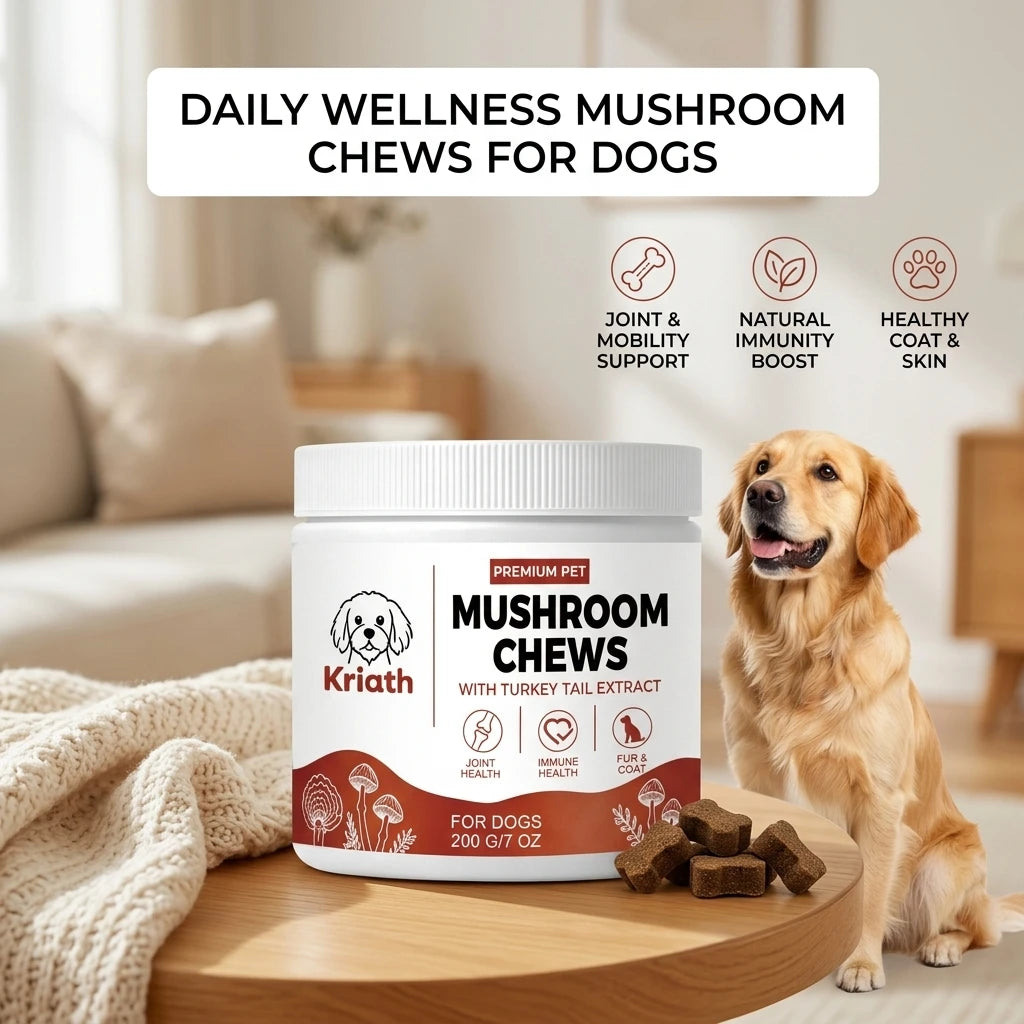 Dogs Mushroom Chews Nourishing Skin Improve Fur Luster Enhance Defense Ability Maintain Joint Flexibility Dog Dietary Supplement