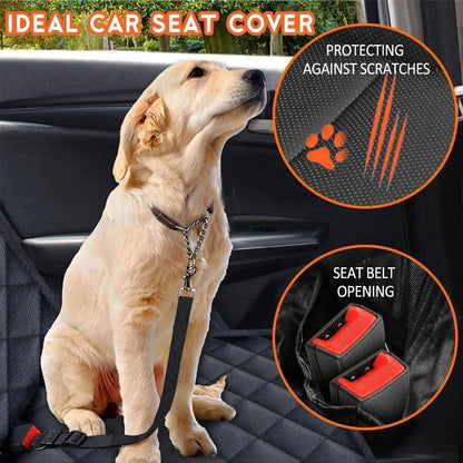 Universal Size Cat Dog Car Seat Cover Waterproof Back Seat Protector Non-Slip with 2 Dog Seat Belts Adjustable Pet Seat Cover