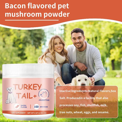 1/2/3PCS Bacon Taste Pet Mushroom Powder Natural High-Grade Ingredient Appetite Enhancer for Picky Cats Dogs Daily Nutrition