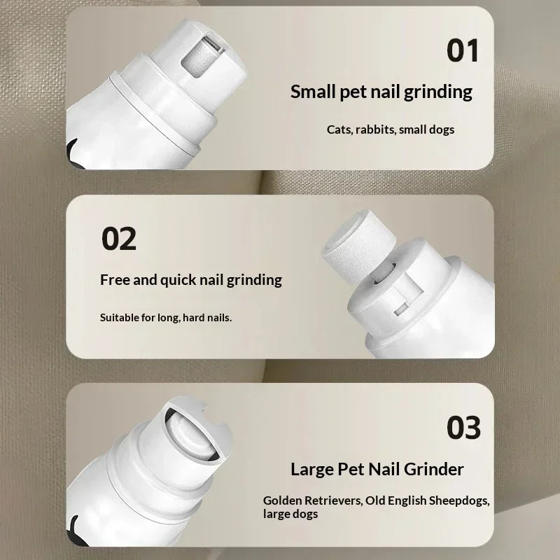Rechargeable Pet Nail Grinder – 3-Speed Trimmer for Dogs & Cats