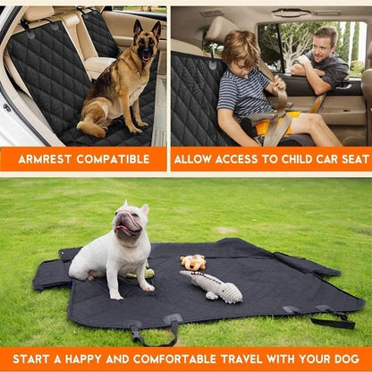 Universal Size Cat Dog Car Seat Cover Waterproof Back Seat Protector Non-Slip with 2 Dog Seat Belts Adjustable Pet Seat Cover