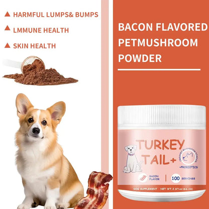 1/2/3PCS Bacon Taste Pet Mushroom Powder Natural High-Grade Ingredient Appetite Enhancer for Picky Cats Dogs Daily Nutrition
