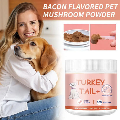 1/2/3PCS Bacon Taste Pet Mushroom Powder Natural High-Grade Ingredient Appetite Enhancer for Picky Cats Dogs Daily Nutrition
