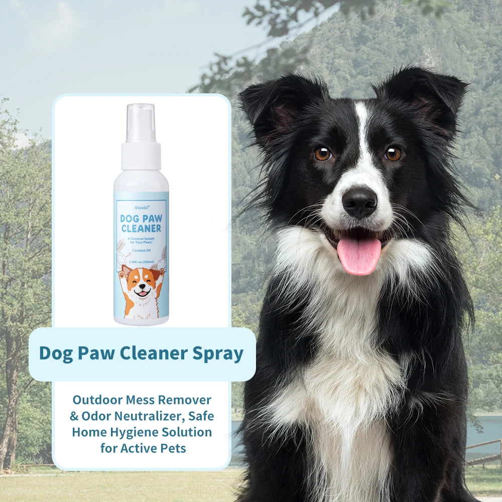 Dog Paw Cleaning Spray Coconut Plant Formula Alcohol-Free Fast Drying Hydrating Moisturizing Pet Foot Care  for Dogs & Cats