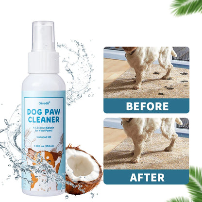 Dog Paw Cleaning Spray Coconut Plant Formula Alcohol-Free Fast Drying Hydrating Moisturizing Pet Foot Care  for Dogs & Cats