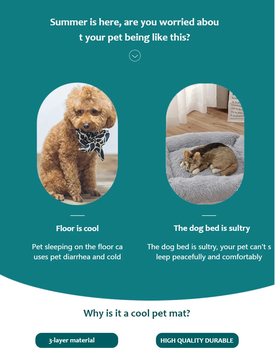 Dog Cooling Mat – Summer Pet Ice Pad for Dogs & Cats
