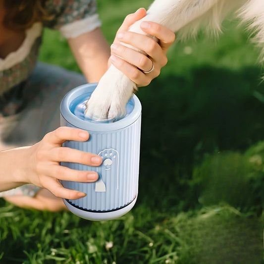2-in-1 Pet Dog Paw Washing Cup with 2 Paw Drying Towels, No-Rinse Dog Paw Cleaner, Suitable for Small and Large Dogs