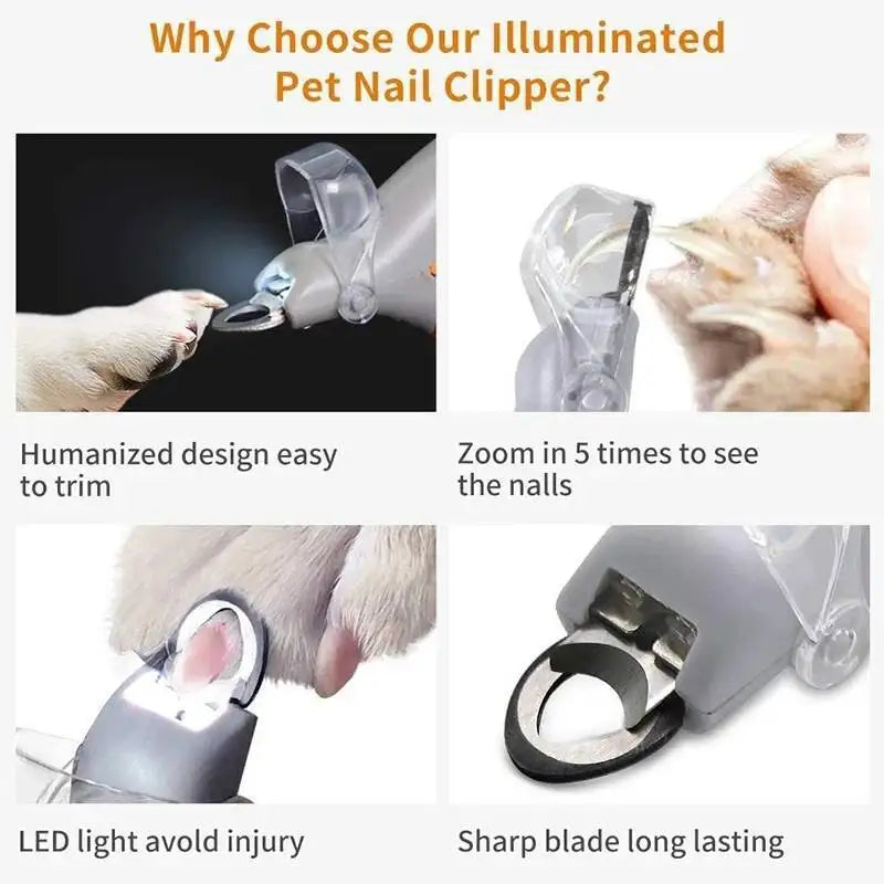 LED Pet Nail Clippers – Dog & Cat Nail Trimmer & Grooming Tool