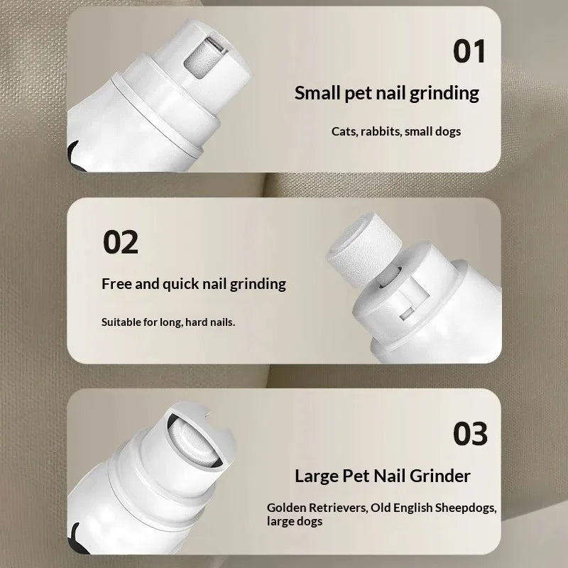Rechargeable Pet Nail Grinder – 3-Speed Trimmer for Dogs & Cats