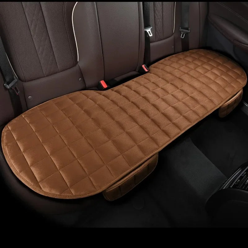 Car Seat Cover Front Rear Flocking Cloth Cushion Non Slide Winter Auto Protector Mat Pad Keep Warm Universal Fit Truck Suv Van