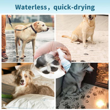 Dog Paw Cleaning Spray Coconut Plant Formula Alcohol-Free Fast Drying Hydrating Moisturizing Pet Foot Care  for Dogs & Cats