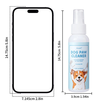 Dog Paw Cleaning Spray Coconut Plant Formula Alcohol-Free Fast Drying Hydrating Moisturizing Pet Foot Care  for Dogs & Cats