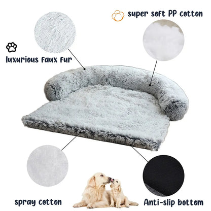 Calming Dog Sofa Protector – Washable Anti-Anxiety Plush Couch Bed for Dogs & Cats