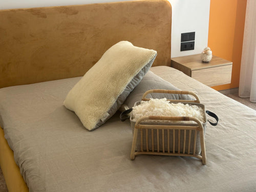 Handcrafted Natural Linen and Wool Pillow-0