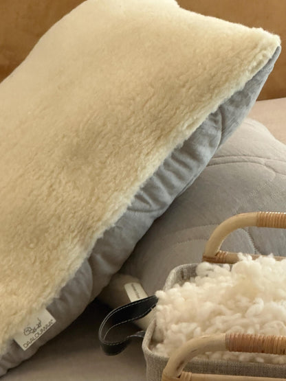 Handcrafted Natural Linen and Wool Pillow-1