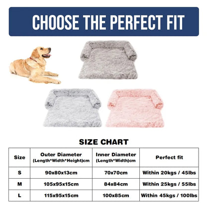 Calming Dog Sofa Protector – Washable Anti-Anxiety Plush Couch Bed for Dogs & Cats