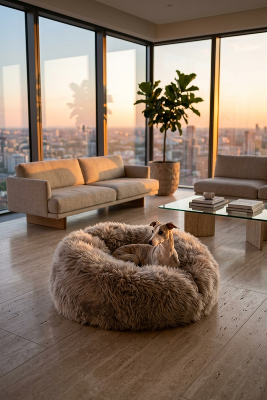 Calming Dog Oval Natural Sheepskin – Greige