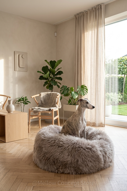 Calming Dog Oval Natural Sheepskin – Greige