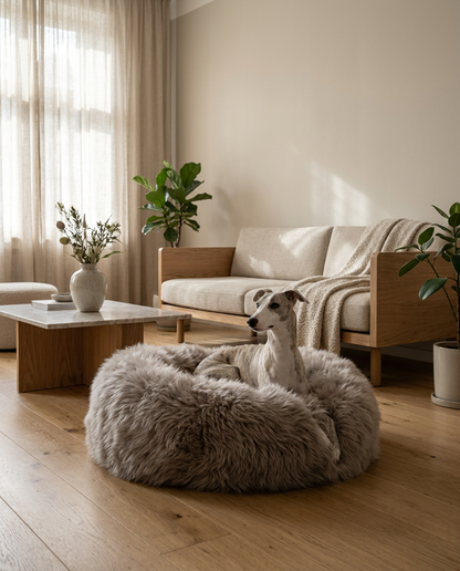 Calming Dog Oval Natural Sheepskin – Greige
