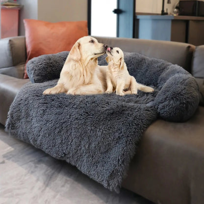 Calming Dog Sofa Protector – Washable Anti-Anxiety Plush Couch Bed for Dogs & Cats