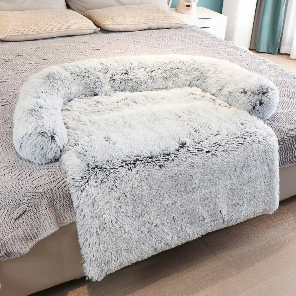 Calming Dog Sofa Protector – Washable Anti-Anxiety Plush Couch Bed for Dogs & Cats